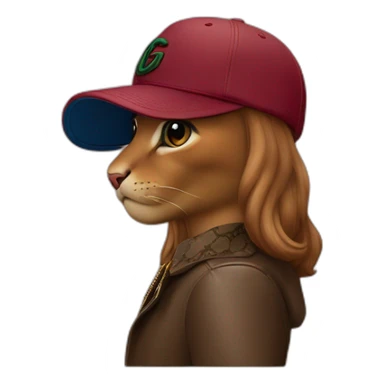 Marron avec casquette gucci sticker