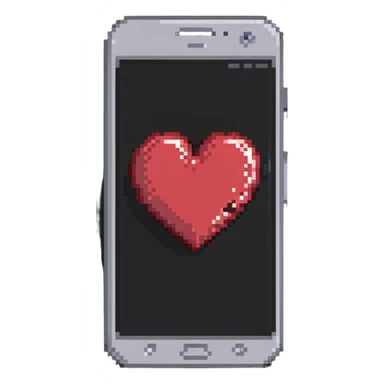 smartphone with a big heart sticker