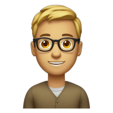 Geek in round glasses sticker