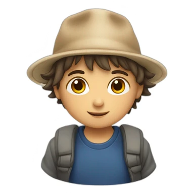 niño con gorro blanco de conejo sticker