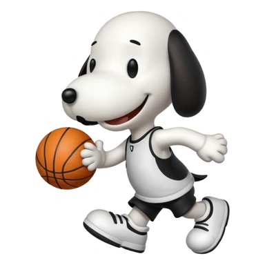 Snoppy jugando basquet  sticker