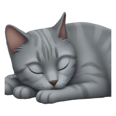 Gray cat sleeping sticker