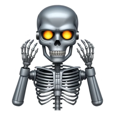 Terminator with metal skeleton sticker