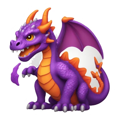 purple and orange dragon with 3 heads sticker