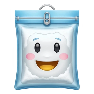 happy zip lock with white powder sticker