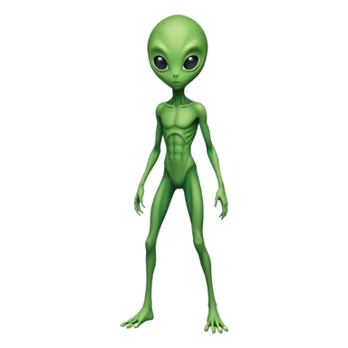 full body alien standing sticker