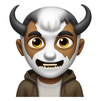 Two faced demon and cute boy sticker