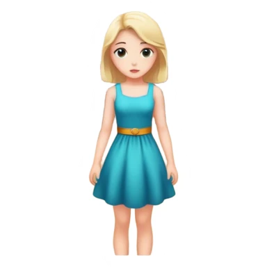 Girl in a dress in a library ￼ sticker