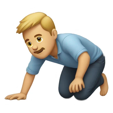 man crawling like a baby sticker