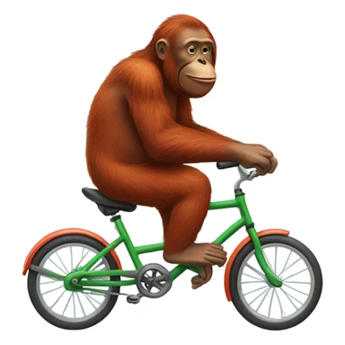 Orangutan riding a bicycle  sticker