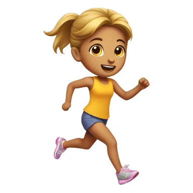 runing little girl sticker