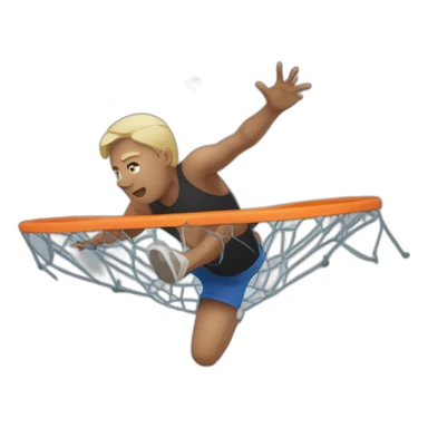 Person smashing ball on trampolin sticker