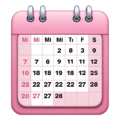 a pink-toned calendar sticker