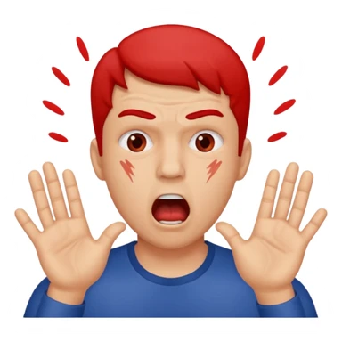 men  Face get slapped between two hands sticker