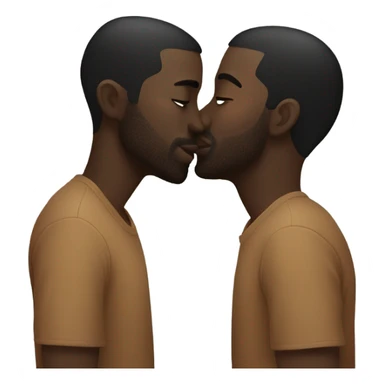 Two black men kissing sticker