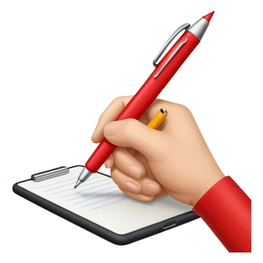 this emoji ✍🏻 with a red pen sticker