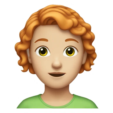 girl with short ginger hair and green eyes sticker