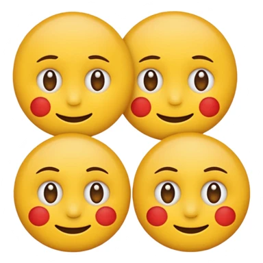 two emojis overlapping not smiling- no red cheeks- overlap by 50%  sticker