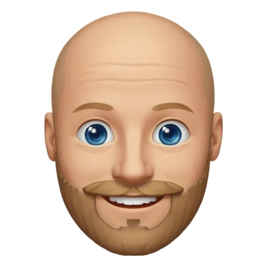 Bald man with dark blonde beard and blue eyes sticker