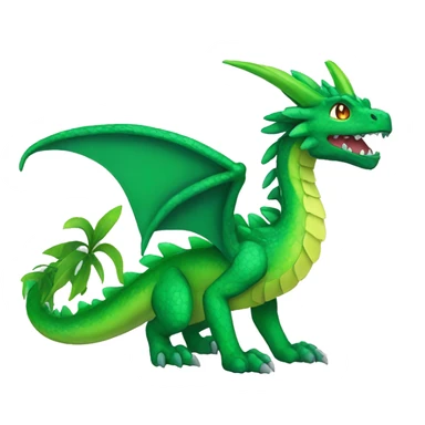 Colorful Legendary Green Jungle Grass Dragon Fakemon sticker