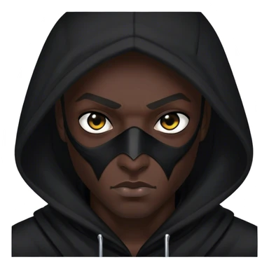 A hooded assassin in black, only his piercing eyes visible sticker