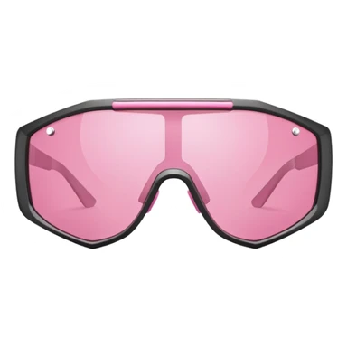 futuristic pink shield sunglasses with thick carbon fiber frame, athletic style sticker