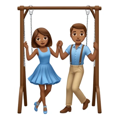 brown hair couple dancing swing sticker