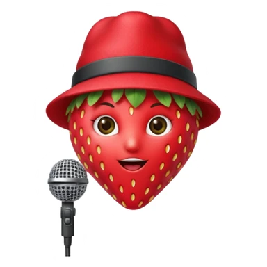 strawberry be hand the mic with hat sticker