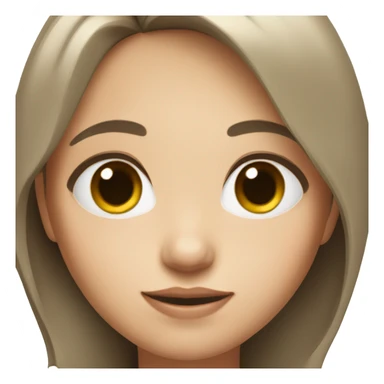 Girl with short brown hair and white skin and black eyes  sticker