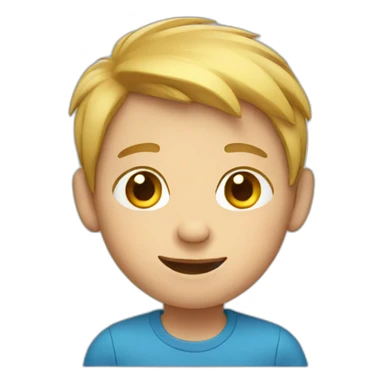 Boy enjoying  sticker