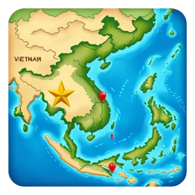 a vietnam map with no other countriesaround it sticker