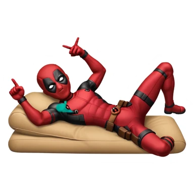 deadpool laying and pointing to something intresting sticker
