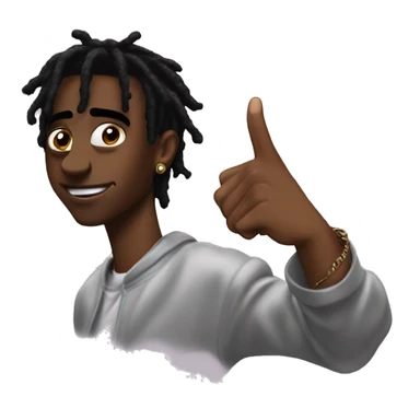 playboi carti doing  index middle and thumb finger up but other 2 down sticker