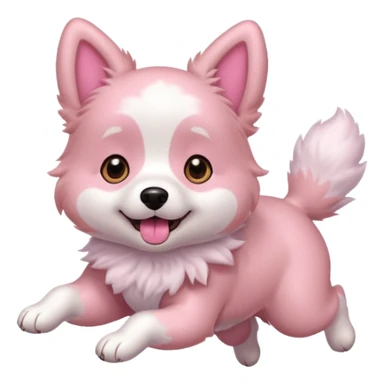 pink girly dog jumping in the air sticker