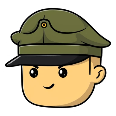 rear view of military personnel wearing a cap or hat sticker