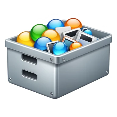 Box full of desktop material  sticker