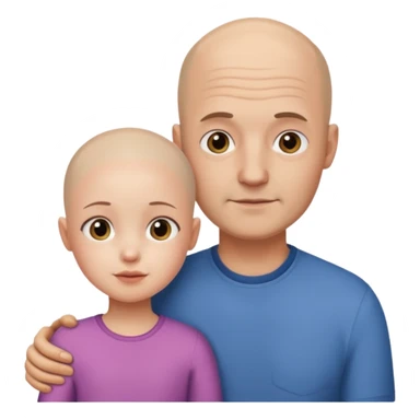 Father with no hair and daughter sticker