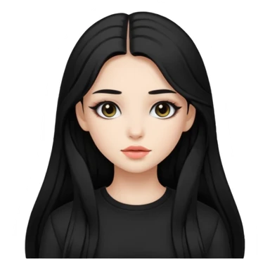 Girl with black and long hair with aesthetic clothes and with aesthetic makeup  sticker