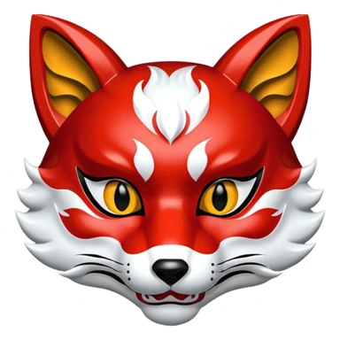 Japanese mask, Kitsune sticker