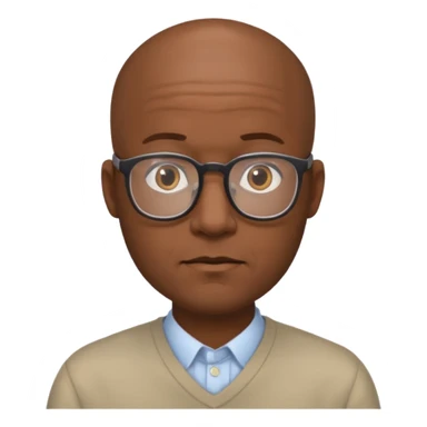 Balding black man with glasses sticker