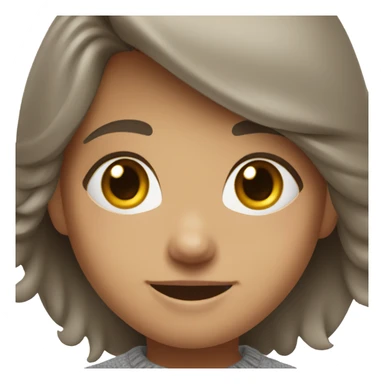 smiling girl gap in front teeth brown hair in grey sweater sticker