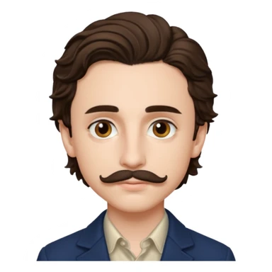 timothee with stache sticker