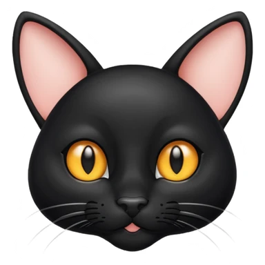 Black cat with big ears and nose sticker