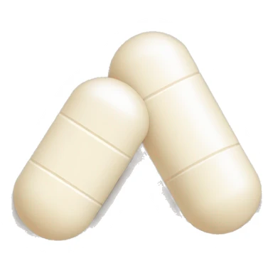 White and beige pills sticker