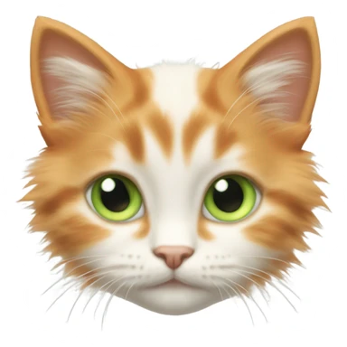 orange and white fluffy kitty with light green eyes  sticker