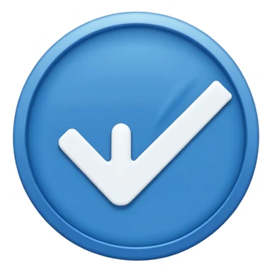 Blue circle with a tick in the middle sticker