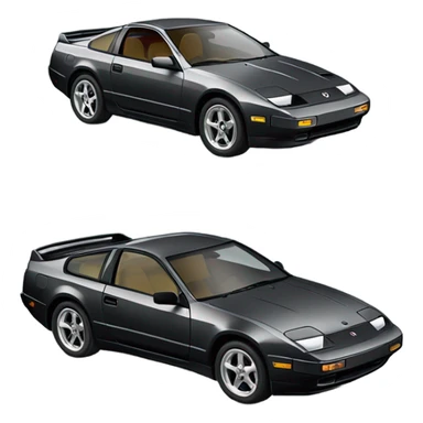 Black Nissan 300zx with T-tops from 1985 grey sticker
