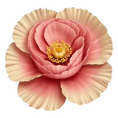 Carnation poppy beige light rose sticker