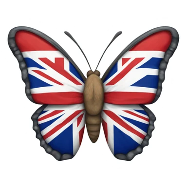 A butterfly wearing the British flag sticker