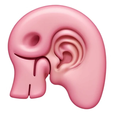 an ear with stylized sound lines radiating outward sticker